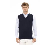 Alpha Studio Blue Viscose Men's V-neck Vest - IT50 | L