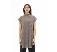 Alpha Studio Brown Wool Women Sweater with Side Slits - IT44|L