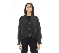 Alpha Studio Gray Merino Wool Women Cardigan - IT44|L