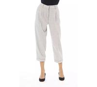 Alpha Studio Gray Wool Women Pants - IT48|XXL