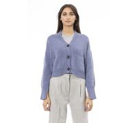 Alpha Studio Light Blue Merino Wool Women Cardigan - IT44|L