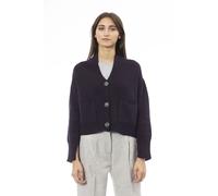 Alpha Studio Purple Merino Wool Women Cardigan - IT44|L