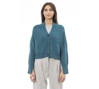 Alpha Studio Teal Merino Wool Women Cardigan - IT42|M