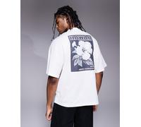 Alpha Industries Aloha Flower Backprint T-Shirt Magliette Taglia M - Bianco/Nero