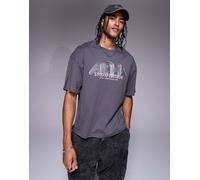 Alpha - T-shirt grigia con stampa del logo-Grigio XS