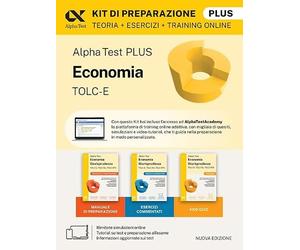 Alpha Test Plus Economia Giurisprudenza TOLC-E, TOLC-SU, TOLC-SPS 2026-2027. Kit di preparazione Plus. Per test di ammissione universitari. Con piattaforma e simulatore online
