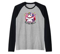 Alpha Unicorn Male Funny Graphic Art Animal Lover Novelty Maglia con Maniche Raglan