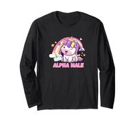 Alpha Unicorn Male Funny Mythical Creature Animal Graphic Maglia a Manica