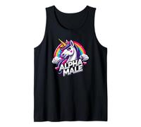 Alpha Unicorn Male Rainbow Funny Prank Graphic Art Novelty Canotta