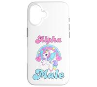 Alpha Unicorn Maschio Arcobaleno Cool Sarcastico Ironico Umorismo Strano Custodia per iPhone 16