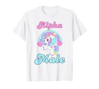Alpha Unicorn Maschio Arcobaleno Cool Sarcastico Ironico Umorismo Strano Maglietta