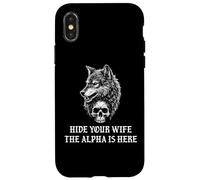 Alpha Wolf Hide Your Wife the Alpha is Here Werewolf Daddy Custodia per iPhone X/XS