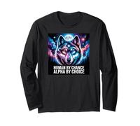 Alpha Wolf Human By Chance Alpha per Scelta Maglia a Manica