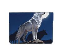 Alpha Wolf Leader - Custodia protettiva in pelle PU per computer portatile, 13 pollici, per MacBook, borsa sottile per computer da viaggio quotidiano