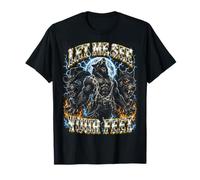 Alpha Wolf Let Me See Your Feet Funny Werewolf Meme Bootleg Maglietta