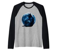 Alpha Wolf Meme Lupo Mannaro Luna Divertente Cringe Peloso Maglia con Maniche Raglan