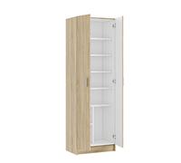 Alphabet Armadio Armadietto Multiuso A Colonna Con 2 ante e 8 Ripiani Ingresso Camera Da Letto 59 x 37 x 180 Cm Colore Rovere Chiaro