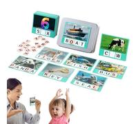 Alphabet Cards, Wooden Flash Card Puzzle Games for Spelling and Word Recognition, Preschool Fine Motor Skill Toys, Educational Learning Match Game Classroom Homeschoo