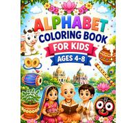 Alphabet Coloring Book for Kids Ages 4-8: Learn A-Z Devotional Words with Easy Krishna, Temple & Bhakti Coloring Pages for Preschool Boys and Girls