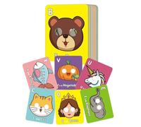 Alphabet Flash Cards, Educational Alphabet, Early Learning Toy Set, 7.87x7.09 Inches, Colorful Visual Aids, for Speech Development, Parent Child Activity, Preschool, Kindergarten, Home Use