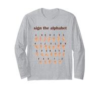 Alphabet Inclusive Sign ABC ASL American Sign Language Maglia a Manica