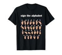 Alphabet Inclusive Sign ABC ASL American Sign Language Maglietta