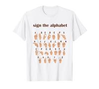 Alphabet Inclusive Sign ABC ASL American Sign Language Maglietta