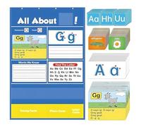 Alphabet Learning Chart, Interactive Letter Practice, 11.42x8.66in Handwriting Pocket Tool, Colorful Educational Design, Authentic and Reusable for Early Learning Skill Development