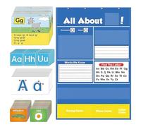 Alphabet Learning Pocket Chart, All About Alphabet Charts, Interactive Letter Handwriting Practice Tool, Educational Teaching Aid for Preschool, Homeschool, Classroom, Early Literacy, Writing Skills
