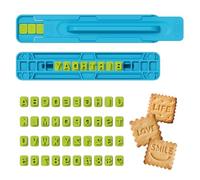 Alphabet Letters Numbers Symbols Cookie Cutters Set, Cake Embosser Stamp Mold for Baking Biscuit Cake Decorating, Clay Craft DIY tools (green)