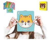 Alphabet Mask Cards, 26PCS Animal Mask Alphabet Cards, Educational ABC Letter Learning, Interactive Classroom Game for Preschool & Toddlers (A)