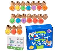 Alphabet Number Stamp, Educational Stamp Learning Toy, 7.28x2.8x6.18 inches Portable Math and Letter Recognition Game, Fun Early Learning Activity for Kids, Boys & Girls