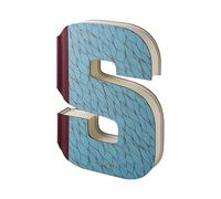 Alphabook Libro a Forma di Lettera S, Carta, Fantasia Multicolore, 19x14x3 cm idea regalo matrimonio, per la mamma, per decorare, ricordi, diario, fotografie