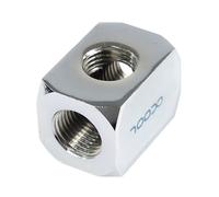 Alphacool 17029 HF Terminale di collegamento TEE T-Piece rotondo G1/4 - Cromato