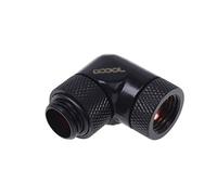 Alphacool 17057 HF Angled Adaptor 90° revolvable G1/4 Outer Thread to G1/4 Inner Thread - Deep Black WaterCooling Raccordi
