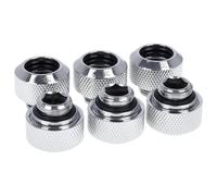 Alphacool 17376 Eiszapfen 13mm HardTube Raccordo a compressione G1/4 - zigrinato - Cromato Raccordi per raffreddamento ad acqua Sixpack
