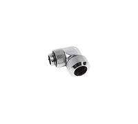 Alphacool 17392 Eiszapfen 13mm HardTube Compression Fitting 90° rotatable G1/4 for plexi- Brass Tubes (Rigid or Hard Tubes) - knurled - Chrome WaterCooling Raccordi