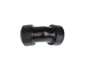 Alphacool 17403 Eiszapfen 13mm HardTube Compression Fitting 45° L-Connector - knurled - Deep Black WaterCooling Raccordi