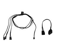 Alphacool 18602 Cavo a Y digitale RGB LED 3 volte con connettore JSP maschio, 60 cm, cavi neri ARGB RGB LED