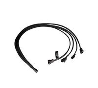 ALPHACOOL 18684 - Splitter a Y 4 pin su 4 x 4 pin, cavo PWM da 60 cm, colore: Nero