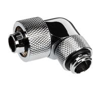 Alphacool Eiszapfen 16/10mm Threaded Rotatable 90 Degree G1 / 4 Fitting - Chrome NEW