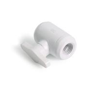 Alphacool Eiszapfen 2-Way Ball Valve Válvula de Bola G1/4 Bianca, 35.4 x 36 x 22.7 mm, 1/4" Filettatura, 10 mm Diametro Interno, Refrigerazione Liquida, Valvola