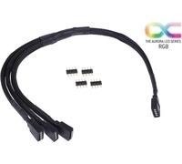 Alphacool Y-Kabel RGB 4pol auf 3x 4pol | 30cm inkl. Stecker - Schwarz