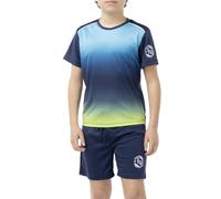 ALPHADVENTURE Set sportivo per bambini, tuta, maglietta a maniche corte e pantaloncini, da 6 a 14 anni, Blu scuro/Blu scuro, 6 anni
