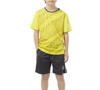ALPHADVENTURE Set sportivo per bambini, tuta, maglietta a maniche corte e pantaloncini, da 6 a 14 anni, LEMON / DARK GREY, 8