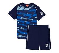 ALPHADVENTURE Set sportivo per bambini, tuta, maglietta a maniche corte e pantaloncini, da 6 a 14 anni, BLUE / NAVY, 14 anni