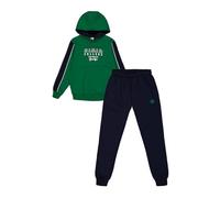 ALPHADVENTURE - Tuta da bambino completa, set sportivo, set 2 pezzi, felpa e pantaloni sportivi, tuta da scuola - taglie dai 6 ai 14 anni., Verde e blu, 12 anni