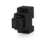 Alphaelettronica KD541B Caricatore USB-C 18W - 1 porta Power Delivery - da incasso con aggancio Keystone - Nero