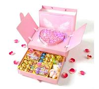 AlphaHeim®, regalo per la festa della mamma, set regalo con orsacchiotto, rosa artificiale e cuore, confezione regalo per la festa della mamma, festa del papà, anniversario, San Valentino, compleanno