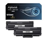 alphaink 2 Toner Compatibile (CON CHIP) per HP W1106X 106x per Laser 107a 107r 107w per MFP 135a 135r 135w 135wg 137fnw 137fwg 138fwg 138fnw 138fw 138p 138pn 138pnw 2.000 Copie Nero